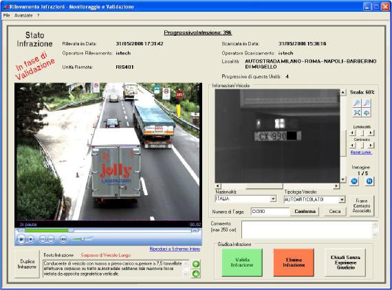 Sistema di monitoraggio e rilevamento infrazioni